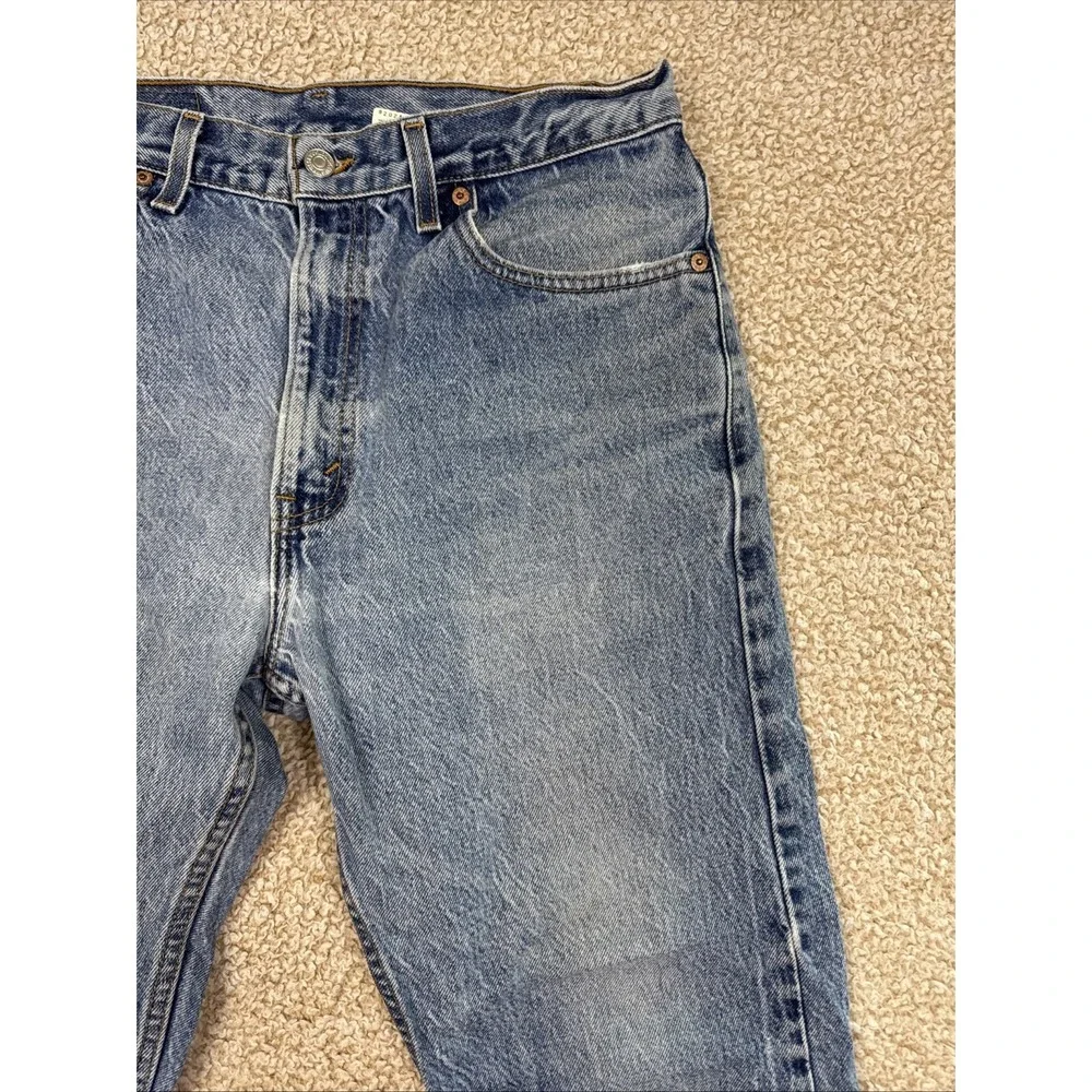 Vintage 90s Levis 505 Jeans Red Tab Men 34x30 Distressed Light Wash Made in USA